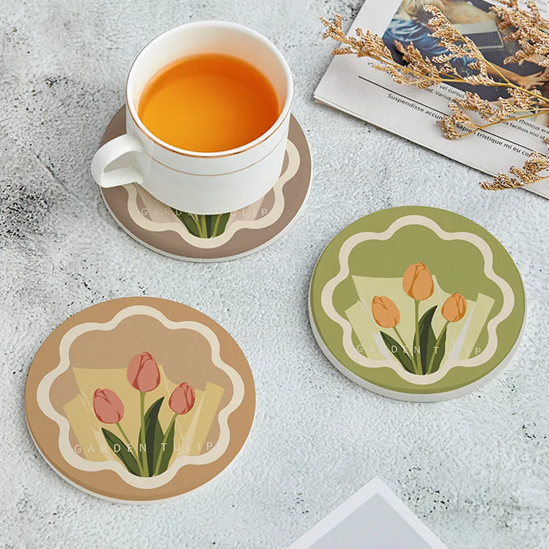 Morandi Color Diatomite Coasters Creative Heat Insulation Coaster Placemats Simple Coffee Cups Mug Mats Jewelry Photography