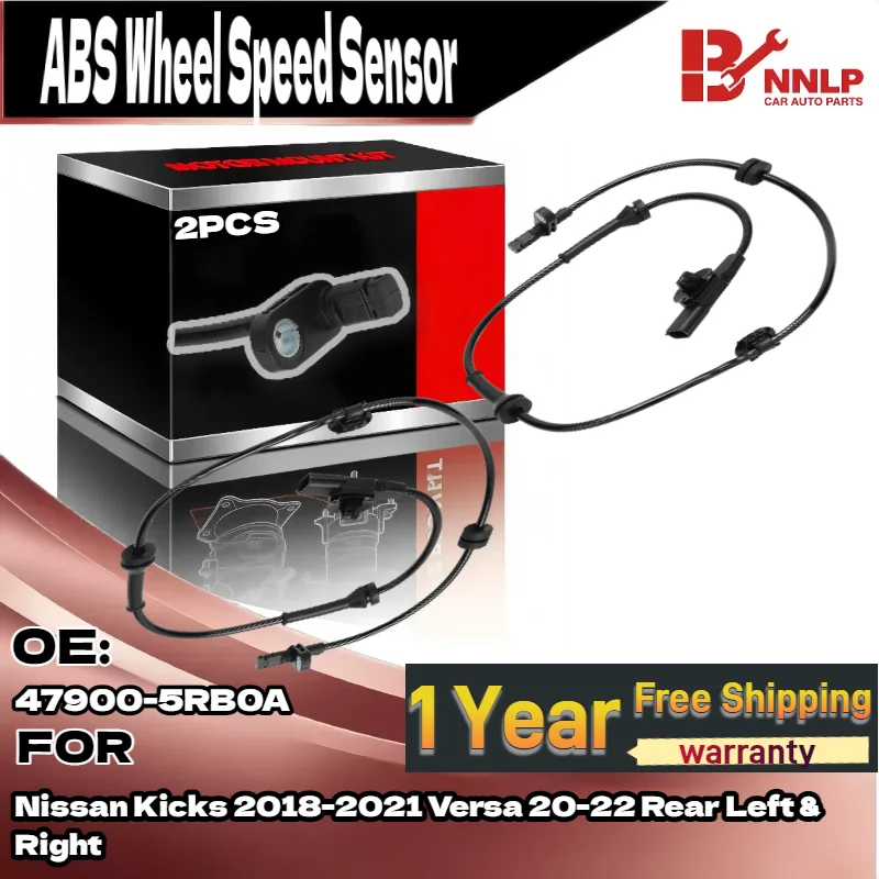 

For 2x Rear Left & Right ABS Wheel Speed Sensor for Nissan Kicks 18-21 Versa 20-22 47900-5RB0A