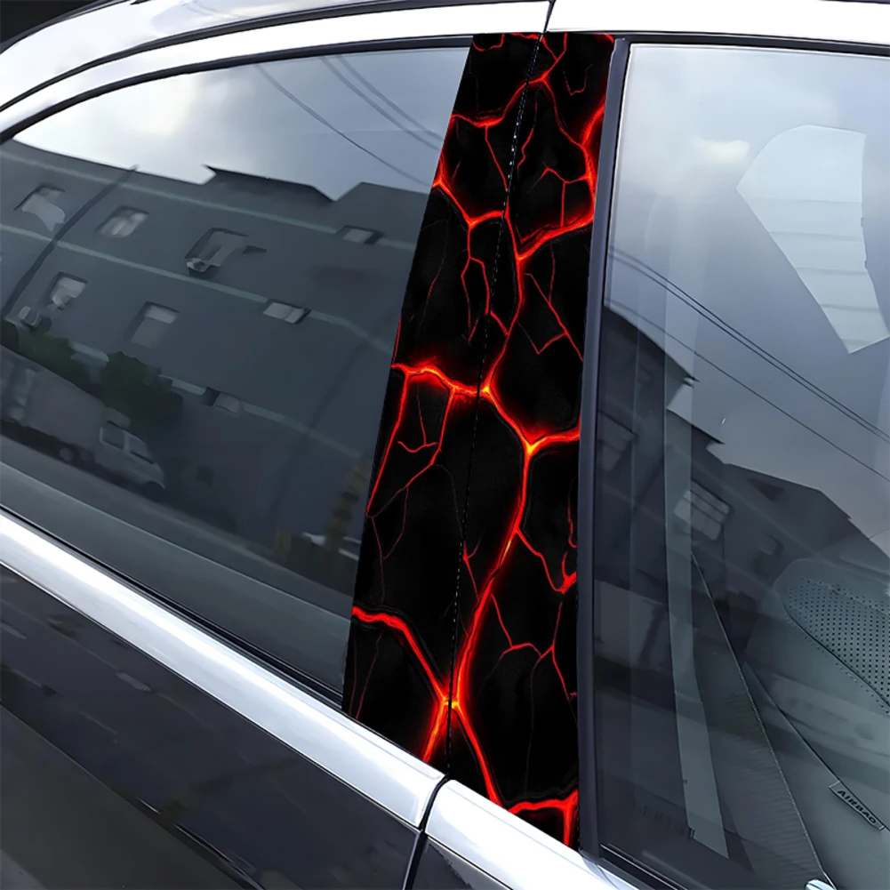3D Stereoscopic Technology Crack Car B-Pillar TWaterproof Decal Diy Car Doors Pillar Decals B Pillar Post Cover Trim Stickers ﻿