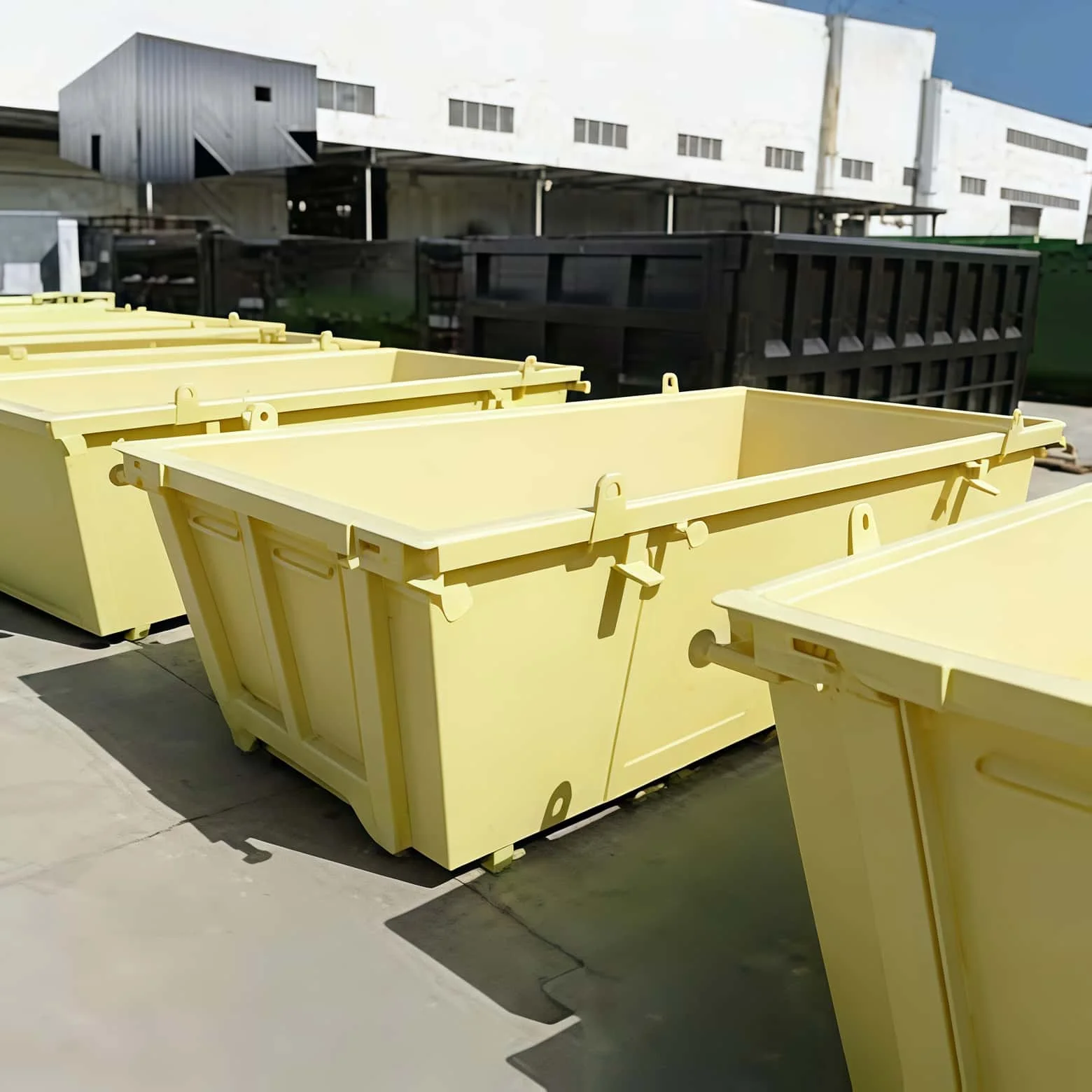5mm Thick Steel Plate Hook Lift Skip Bin with Stackable Design