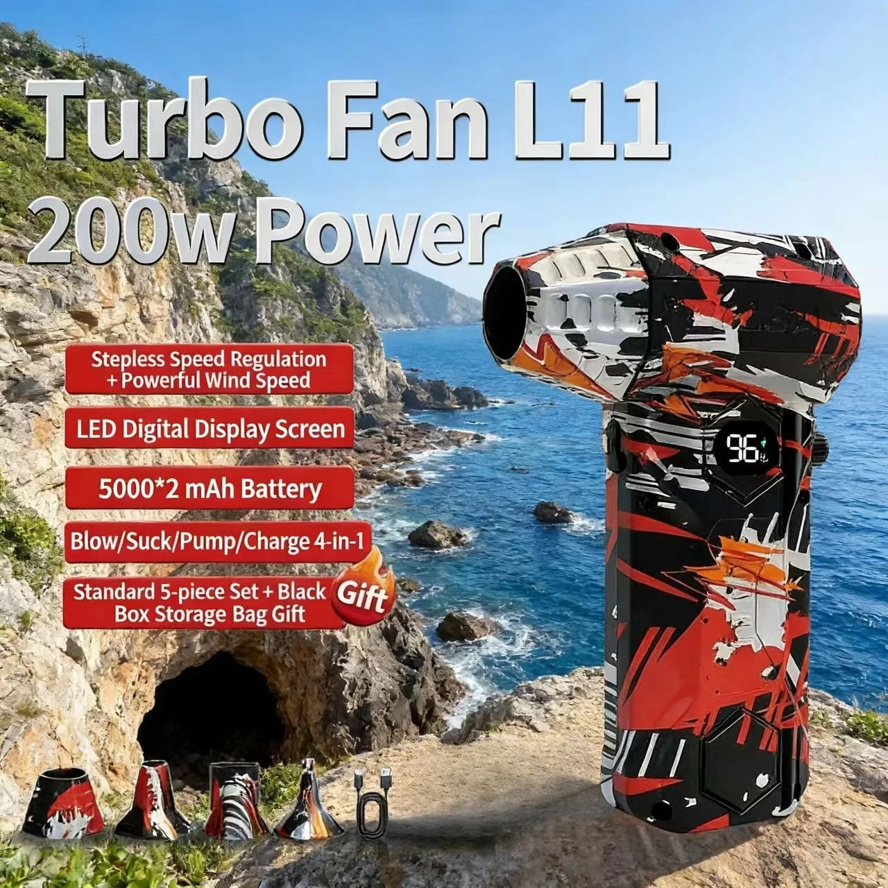 

850,000 RPM high-speed fan L11 dual-purpose cleaning device for blowing and suctioning