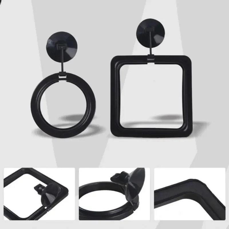 1/2pcs Aquarium Fish Feeding Ring Fish Tank Heart Floating Station Food Tray Square Feeder With Suction Cup Fish Tank Accessory