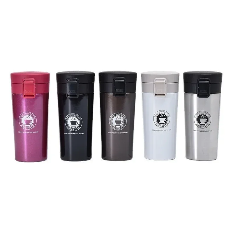 Tasse à café thermos anti-fuite, tasse à thé, acier inoxydable à double couche, d'extraction isolé sous vide, bouteille d'eau thermos, 380ml
