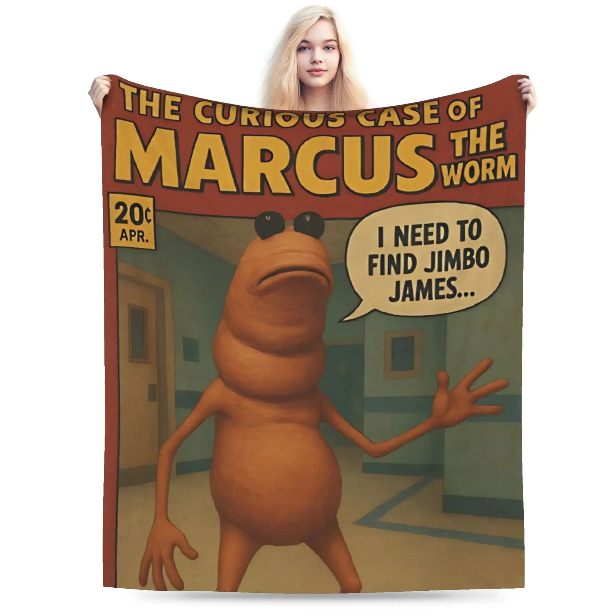 Marcus The Worm Meme Blanket Fleece Decoration Robert Help Me Breathable Lightweight Thin Throw Blankets for Sofa Bedspread