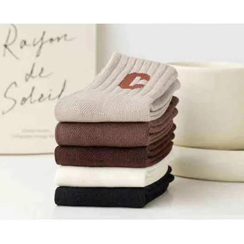 5 أزواج من جوارب الكاحل للخريف والشتاء للأولاد، جوارب أبجدية بسيطة وعصرية ومتعددة الاستخدامات، ناعمة ومريحة ودافئة