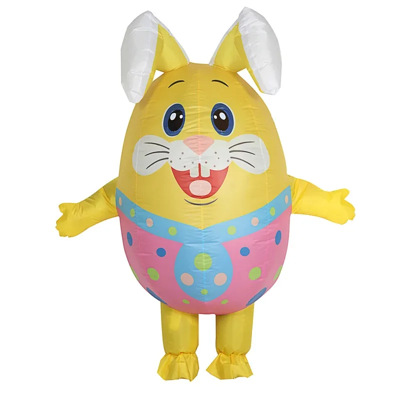 

New Easter Egg Bunny Inflatable Suit Blow Up Costume Adult for Easter Christmas Halloween Cartoon Cute Egg Rabbit Supplies