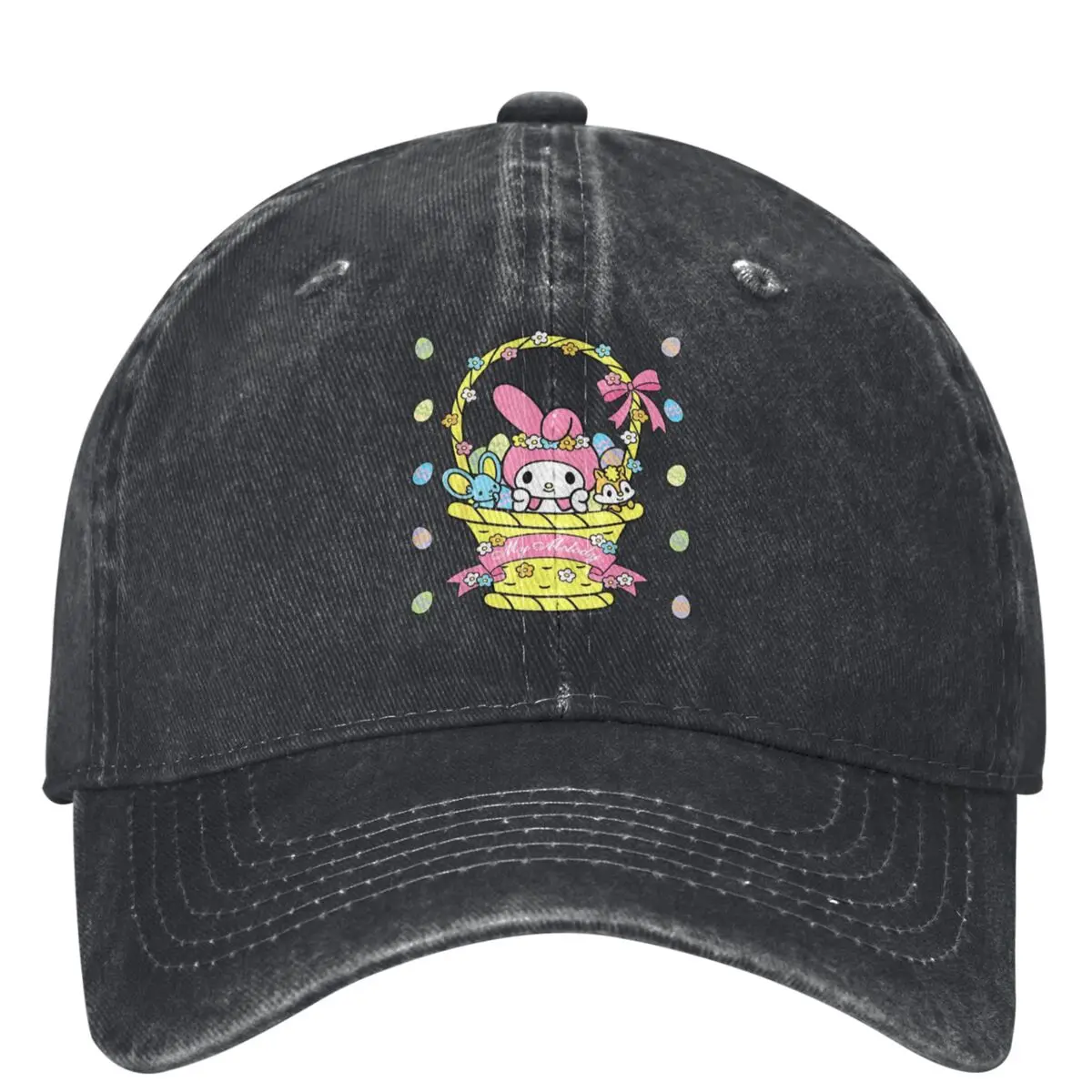 My Melody Logo Happy Easter Casual Baseball Cap Summer Trucker Hat Hot Sale Hiking Fishing Hip Hop Hats