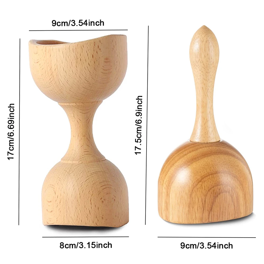 Wooden Massage Tool for Waist Thigh Body, Multi-Functional for Cellulite Reduction and Muscle Tension, Natural Massager