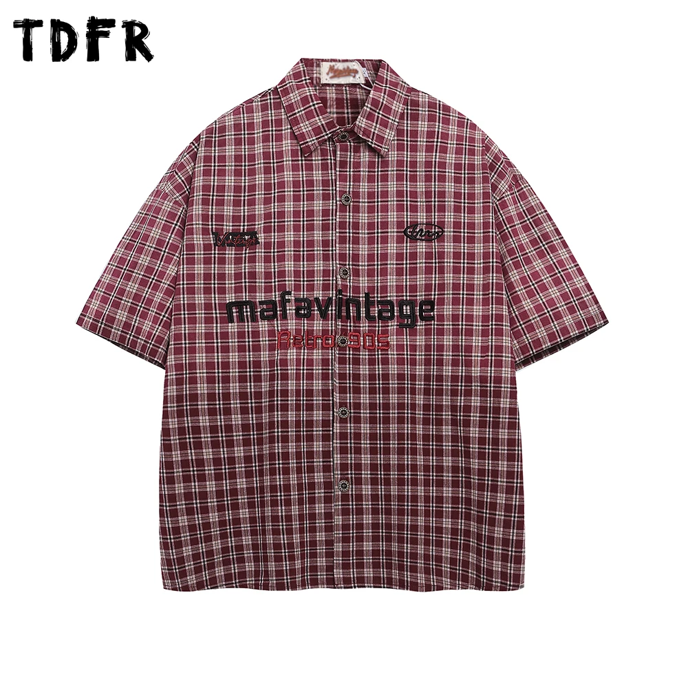 

Мужские летние рубашки с вышивкой, в стиле ретро, свободного кроя, с коротким рукавом, воротником и однобортной застежкой, из хлопка