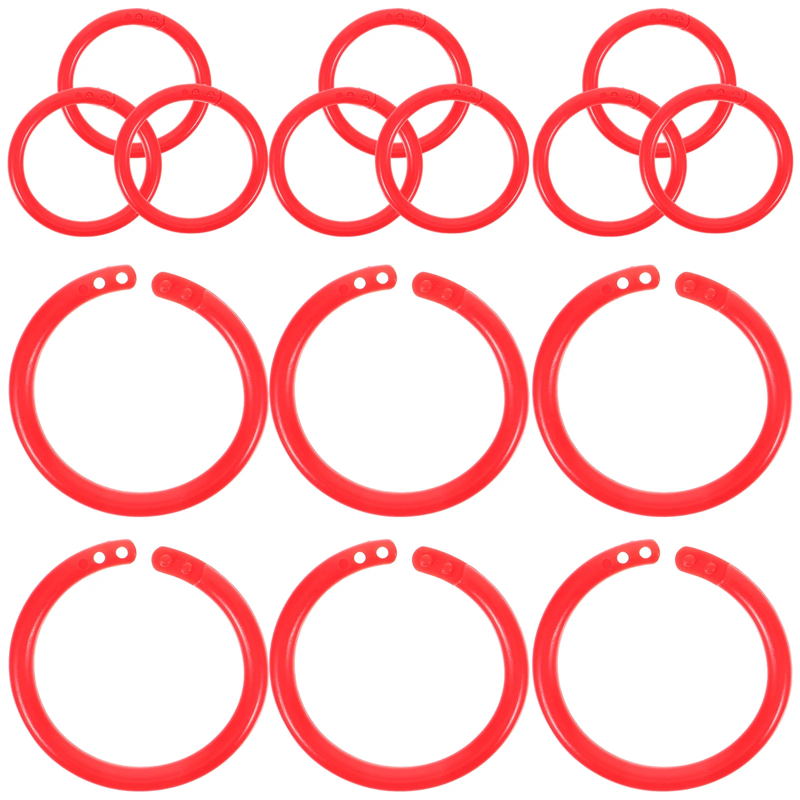 

100pcs Plastic 20mm Red Loose Leaf Book Rings For Index Cards Ring for DIY Small Binder Rings Scrapbook Office Supplies
