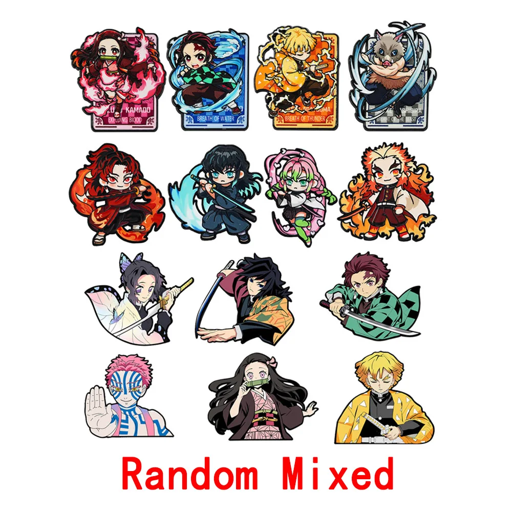 4/8 Stück Anime Demon Slayer Emaille-Broschen Kimetsu No Yaiba Charaktere Tanjirou Nezuko Rengoku Metall-Anstecknadeln Cosplay Geschenk