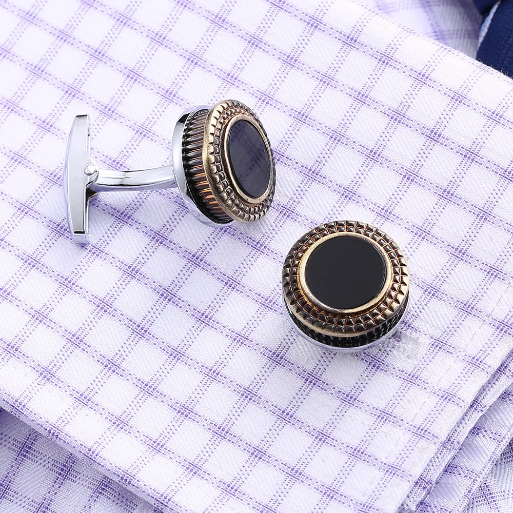 High Quality Retro Round French Shirt Cufflinks For Father Gifts Men\'s Cuffs Buttons Wedding Groomsmen Farors Jewelry