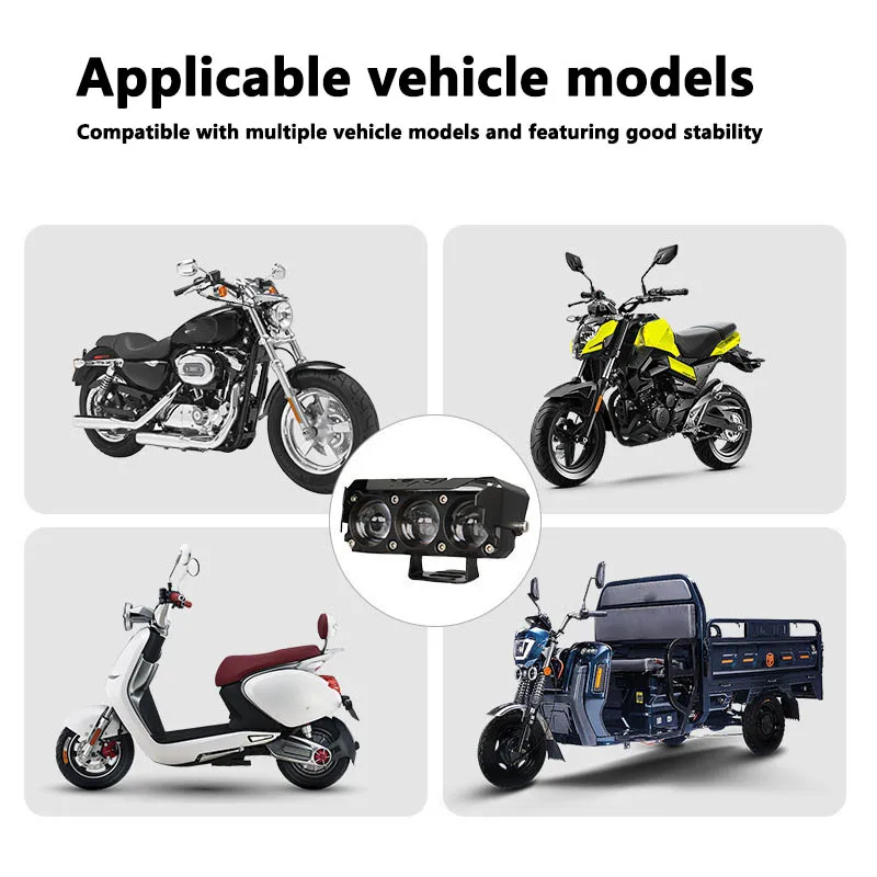 Motorcycle LED Spot Light Dual Color Hi/Low Beam Fog Lamps for Car Trucks SUV UTV 12V 24VMini Lens Headlight Driving Light