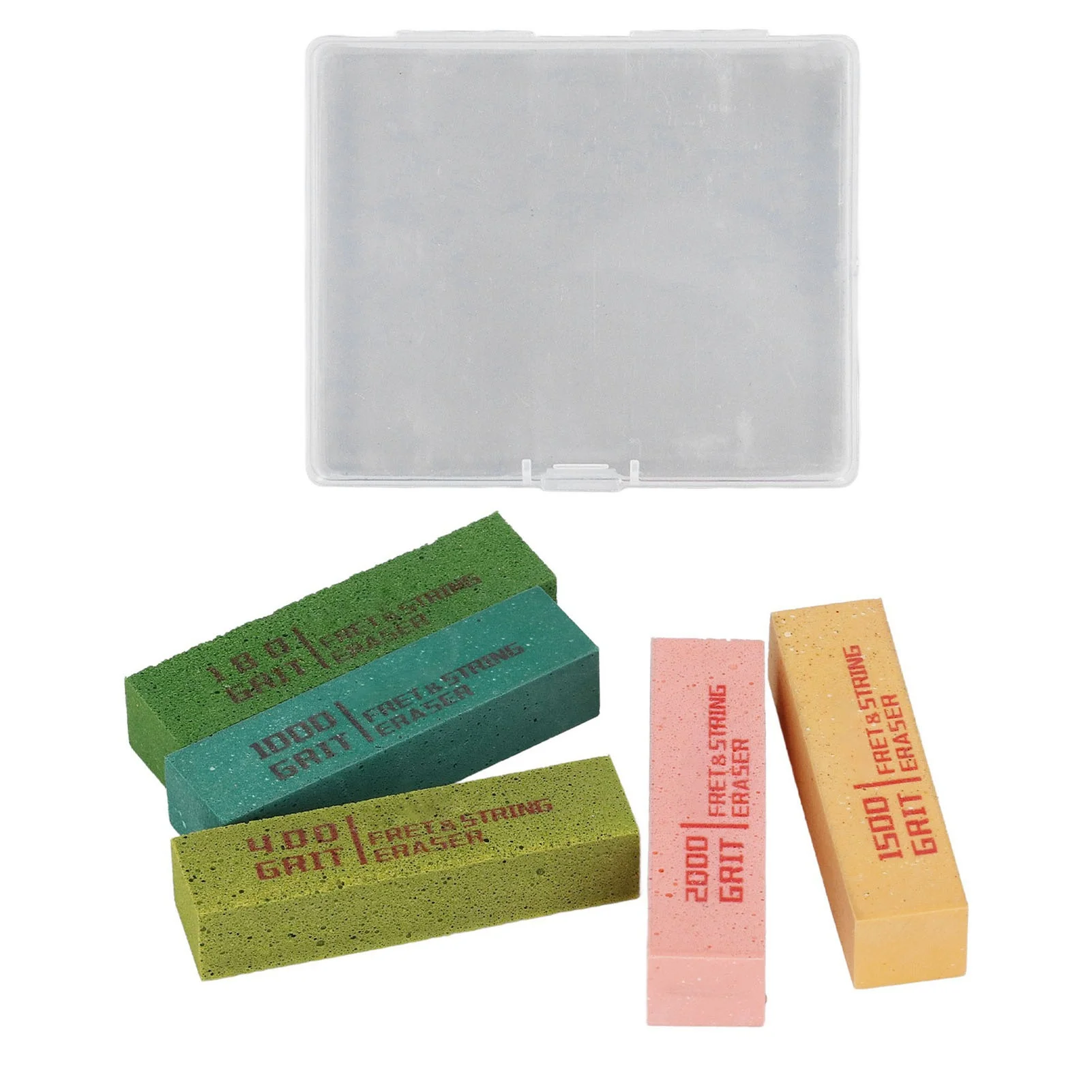 5Pcs Guitar Fret String Eraser 180 400 1000 1500 2000 Grit Fret Polishing Rubber Blocks for Basses Ukuleles Mandolins