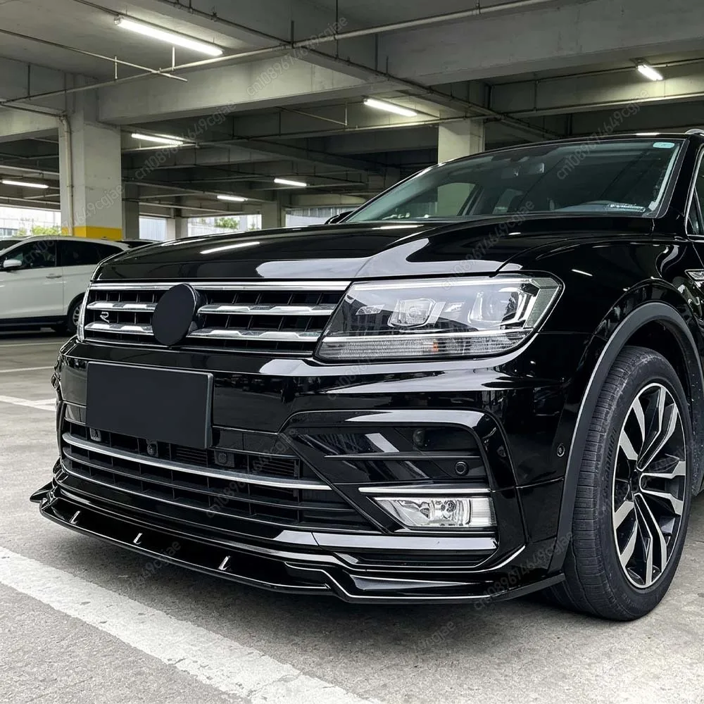 

For VolksWagen Tiguan MK2 R-Line 2017-2020 Pre-Facelift Tuning Front Bumper Splitter Lip Diffusers Spoiler Protector Gloss Black