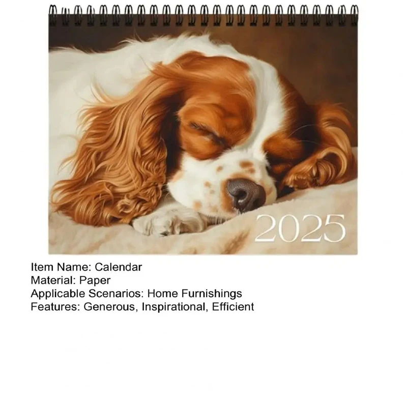 

2025 Dog Wall Calendar Funny Sleepy Dog Pattern Calendar Holiday Reminder Home Office Daily Planner Time Management Tool