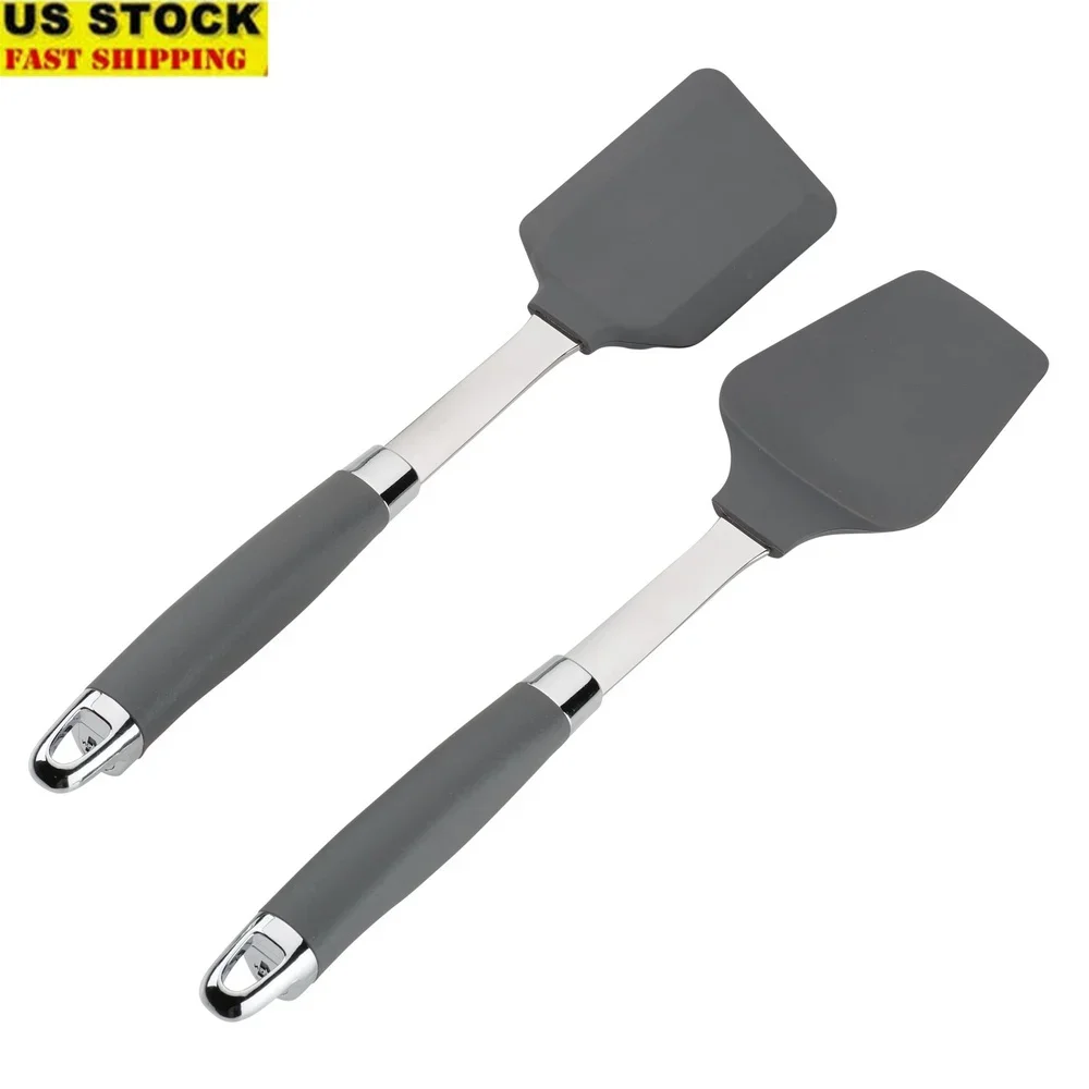 

Nonstick Spatula Spoonula Set Cooking Utensils 2 Piece Kitchen Tools Nylon Heat Safe Dishwasher Safe Comfortable Grip