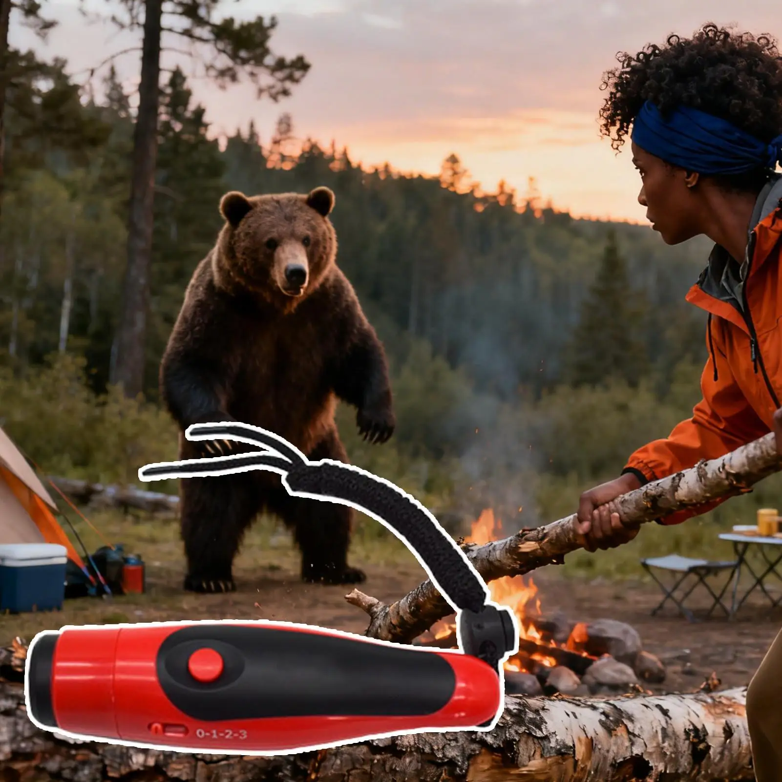 

Portable 125dB Electronic Air Horn Loud Safety Alarm for Bear Protection Hiking Camping Marine Boating Survival Gear