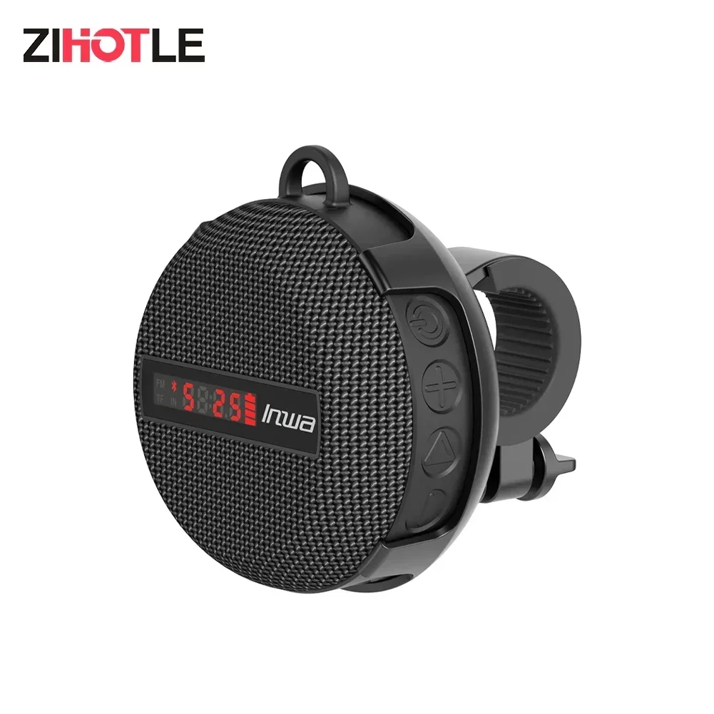 ZIHOTLE Bluetooth Speaker Digital Display Wireless Bicycle Outdoor Portable Waterproof Woofer Sound Box