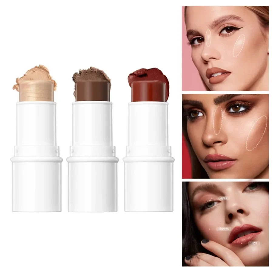 Bâton de surligneur de tube blanc, imperméable, longue durée, paillettes, bronzant de contour, illuminateur de contour, marque privée, 6 couleurs, 256