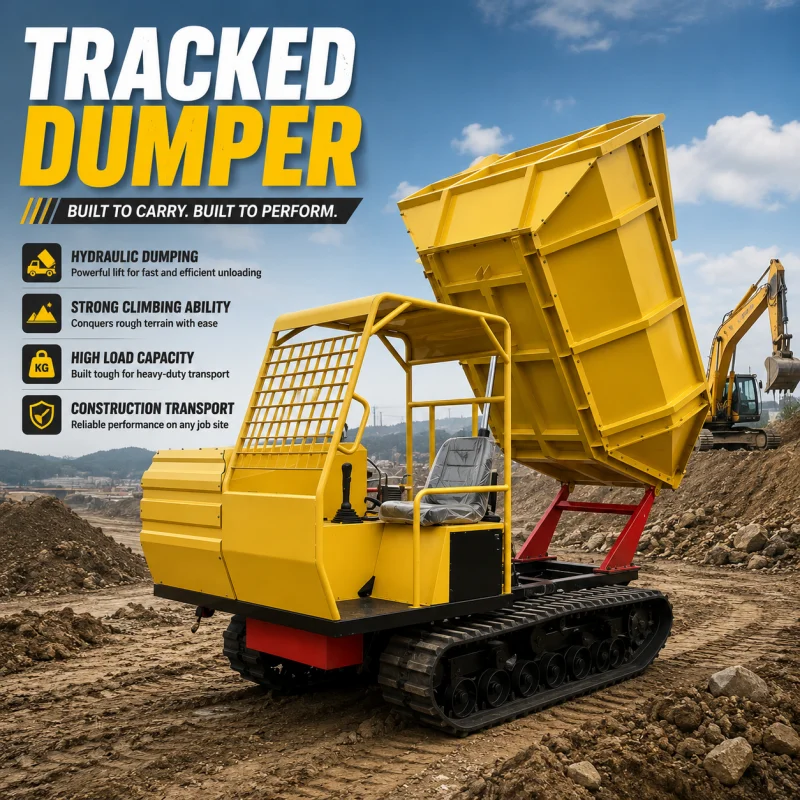 Leading Professional Factory Hydraulic Tipping System Mini Tracked Dumper For Palm Oil Plantation To Boost Hauling Efficiency