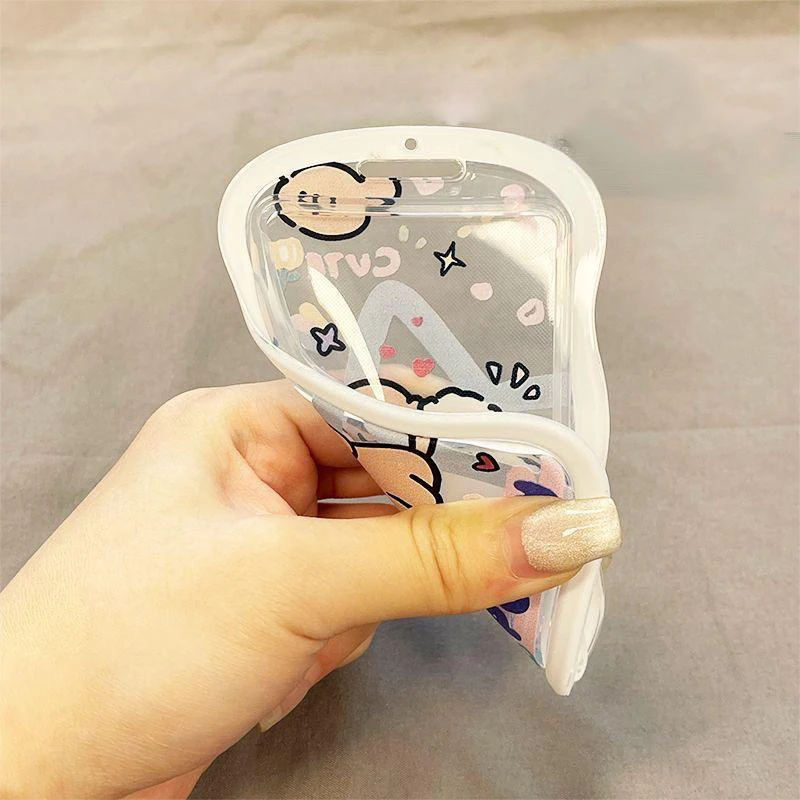 Cute Clear Kpop Photo Card Holder Set Girl Detachable Lanyard Charm Kawaii Cartoon Kpop ID Card Case for Student Campus Card