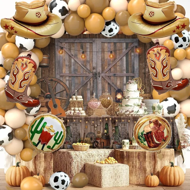

Western Cowboy Theme Foil Balloon Festival Party Arrangement Arch Children Birthday Decoration Scene Photography Props
