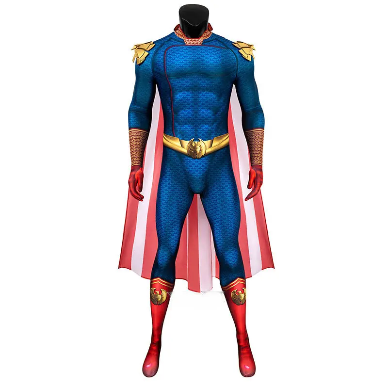 

Фильм злодей Homelander Косплей Костюм Мужской Синий Боевой Комбинезон Боди Мужской Обтягивающий Костюм Хэллоуин