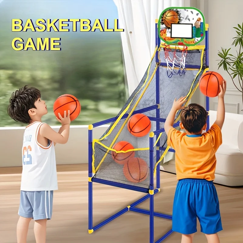 Enjoyable Arcade Basketball Game Set - Indoor/Outdoor Dual Play, Easy Setup with Pump & Balls, Ideal Holiday & Birthday Gift