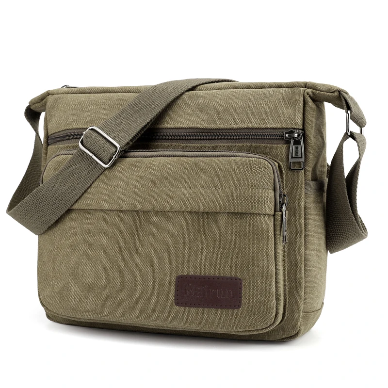New Canvas Bag Men's One-Shoulder Cross-Body Bag Casual Men's Bag Large-Capacity Men's Multi-Functional Backpack