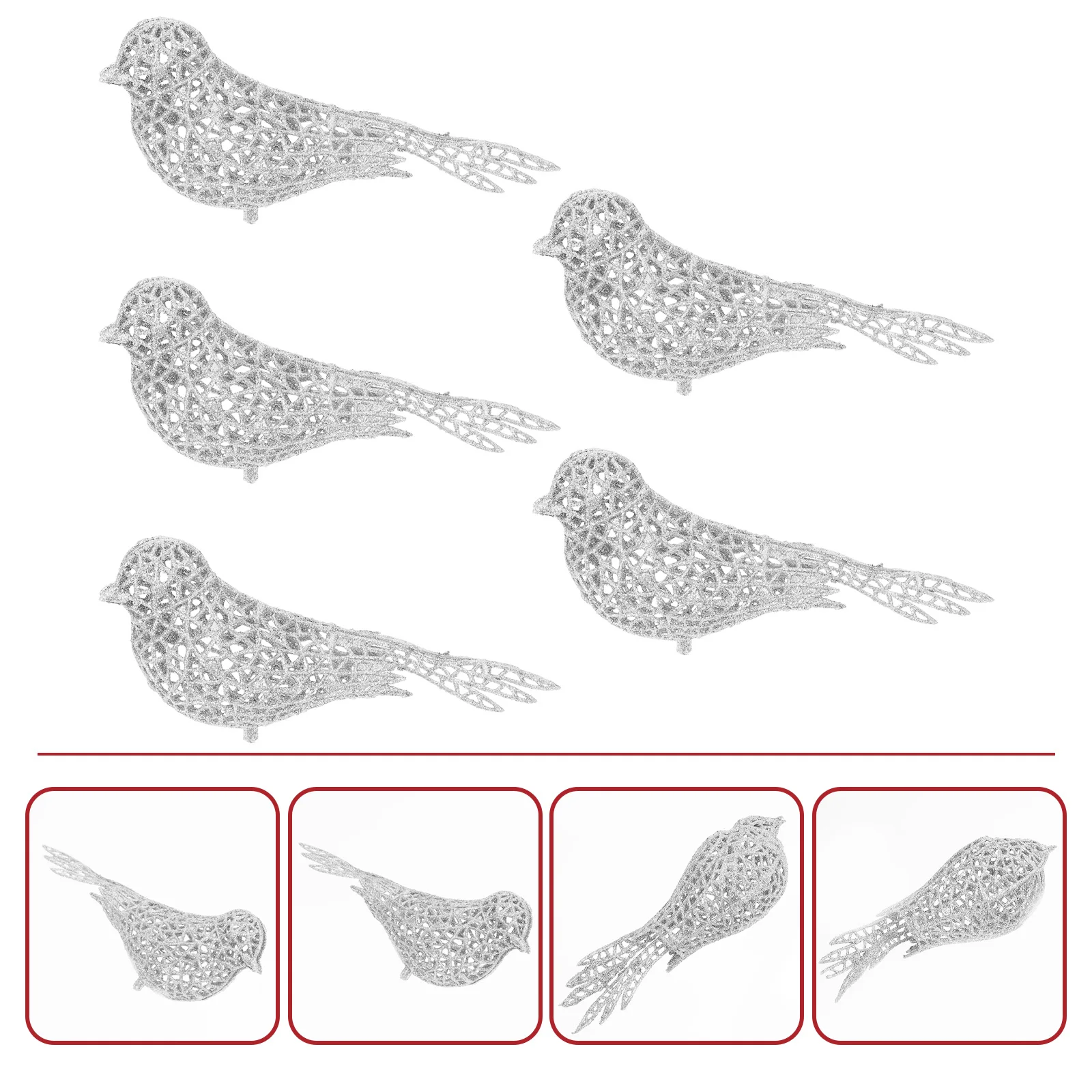 

5 Pcs Bird Decorations Christmas Ornament Ornaments Artificial for Tree Pe Birds Child Xmas