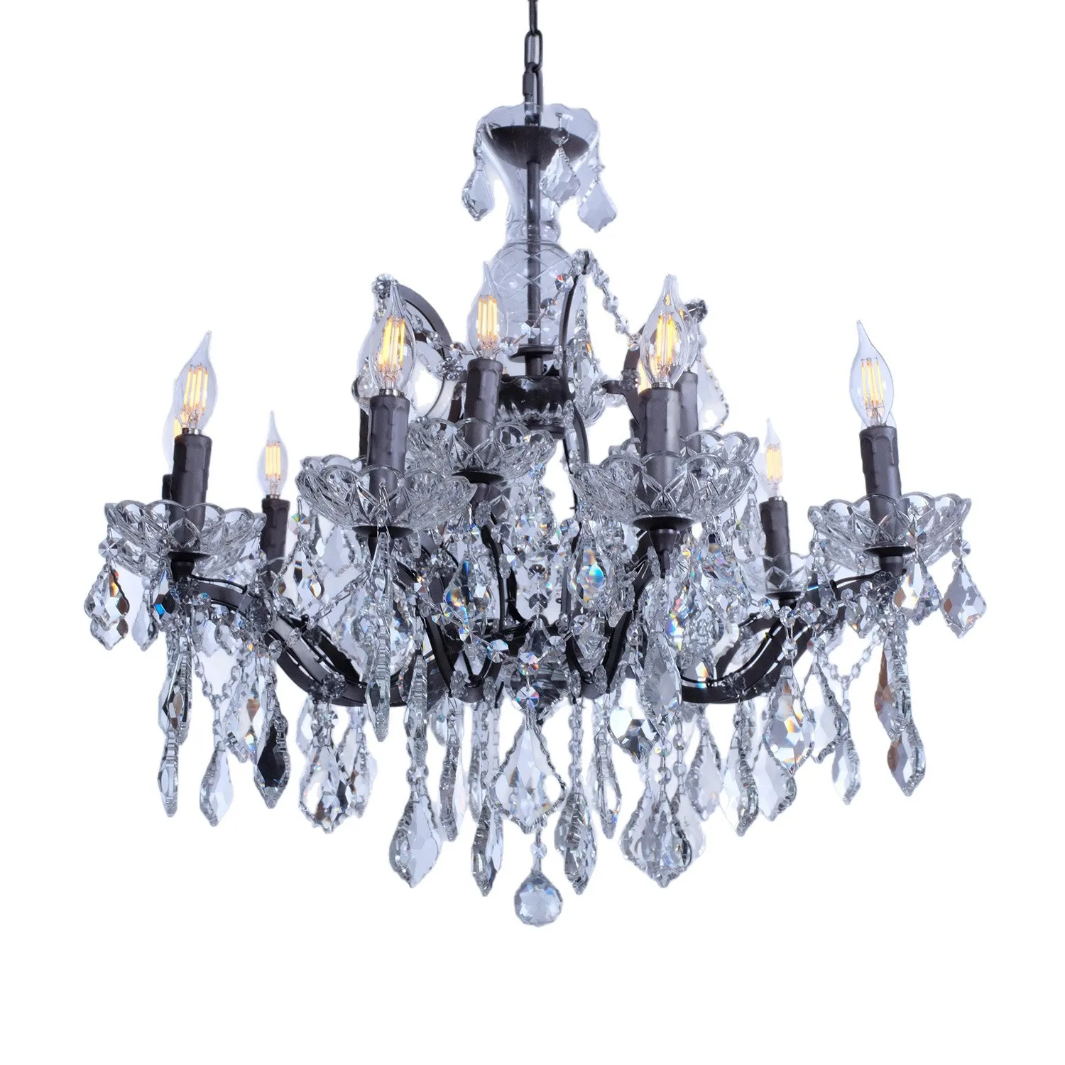 #Cross-border American retro industrial style living room crystal chandelier cafe clothing store restaurant rural crystal chande