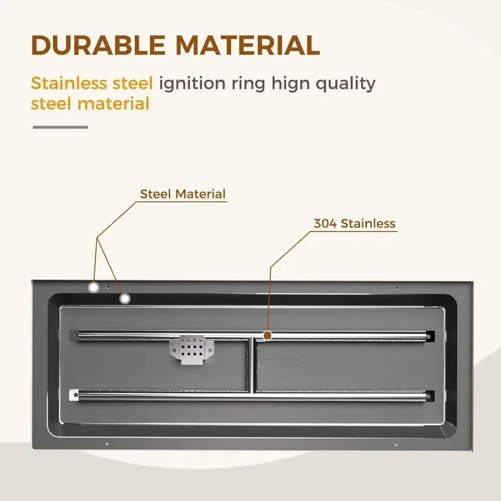 مجموعة أثاث الفناء المكونة من 9 قطع مع طاولة حفرة نار مقاس 47 بوصة، ومجموعة محادثة خارجية و5000 وحدة حرارية بريطانية 47 بوصة حفرة حريق مستطيلة من البروبان #6