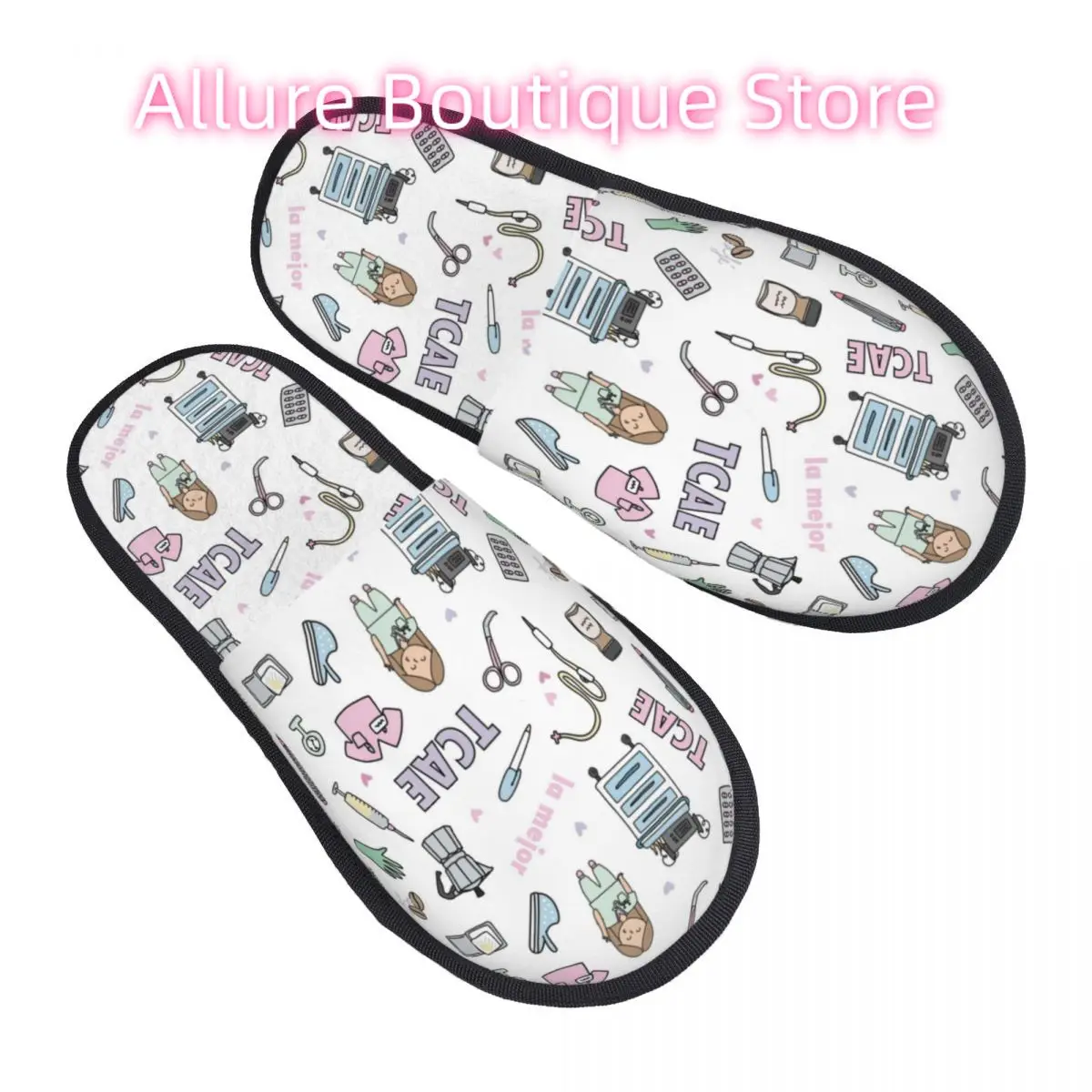 

Домашние тапочки с рисунком доктора и медсестры Enfermera En Apuros, мягкие теплые пушистые тапочки из пены с эффектом памяти, женская домашняя уличная обувь на заказ