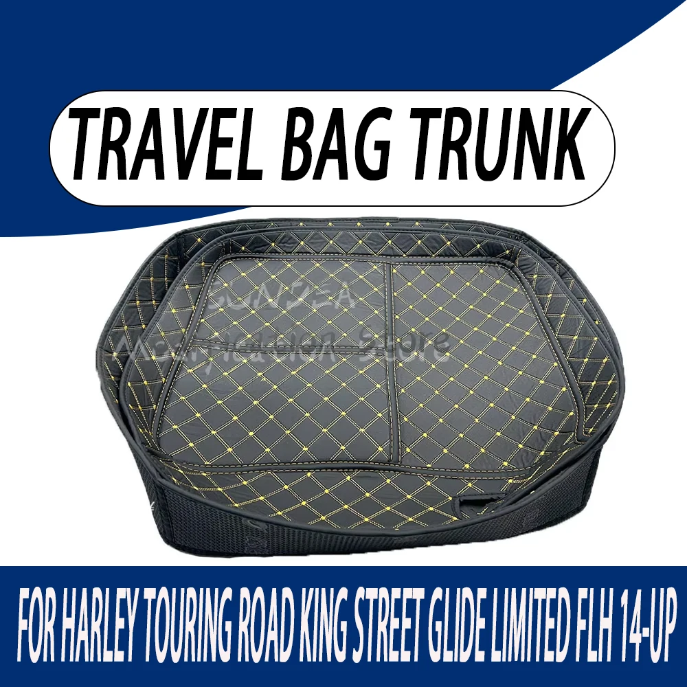 

For Harley Touring Road King Street Glide Limited FLH 14 Motorcycle Travel Pack Trunk Carpet Liner Inner Inserts Leather Bag