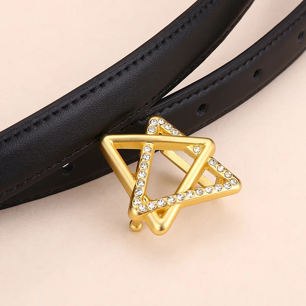 Cinturones de mujer de nueva moda con hebilla de estrella, cinturón de cuero genuino para mujer para falda de vestido, accesorios de ropa