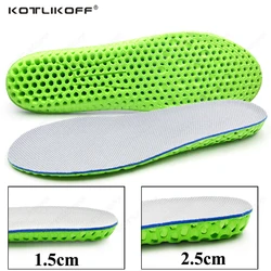 Height Increase Insoles For Men Women 1.5/2.5 Cm Up Invisiable Mesh Deodorant Breathable Cushion Honeycomb Shock Absorption Pads