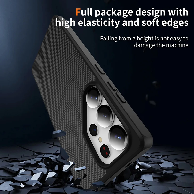 New carbon fiber hidden magnetic Magstfe phone case suitable for Samsung Galaxy S26 S24 S23 S25 Ultra Plus EDGE phone case - view 3