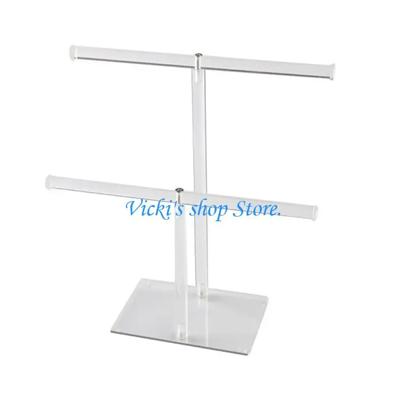 

C1FC Multifuntional Bracelet Display Stand Necklace Display Holder Watch Rack Bracelet Organizers Acrylic Texture for Jewelry