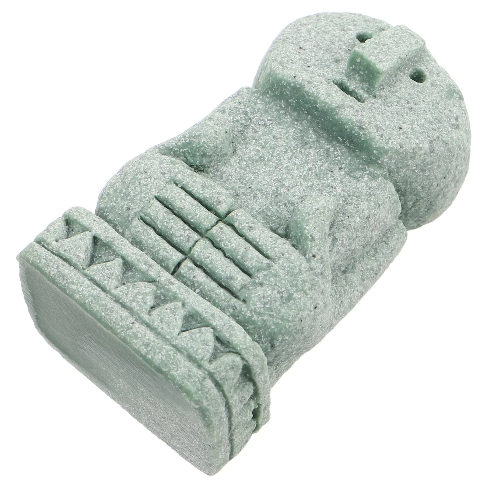Stone Face Sculpture Miniature Thinking Man Asian Zen Garden Statue Balinese Rock Garden Statue Outdoor Patio Meditation Decor