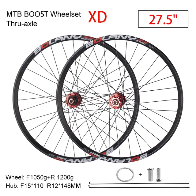 Bolany MTB Bike Boost Laufradsatz Rad Steckachse Hub 110*15 148*12MM XD/HG/MS Breiten Rand 32H Speichen 6 Klinken 27.5/29Inch Fahrrad Rad