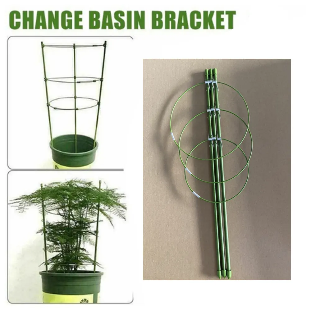 강철 + 플라스틱 식물 지원 지원 토마토 녹 방지 스탠드 격자 45cm 케이지 등반 꽃 프레임 정원 식물