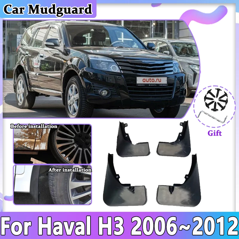 

Car Mud Flaps For Great Wall Hover H3 2006~2012 Mudguards Splash Guards Front Rear Anti-splash Fender Mudflaps Auto Accessories