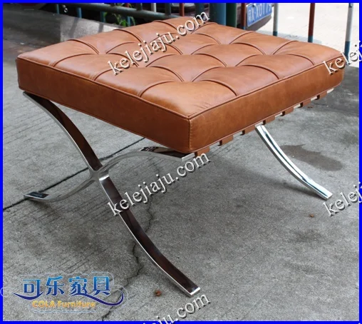 CL3001 Wax Leather Footstool Shoe Change Stool Barcelona Chair Pedal