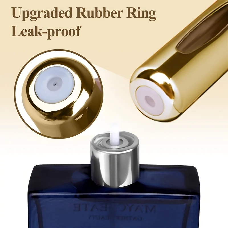 رذاذ عطر صغير قابل لإعادة الملء من الألومنيوم، رذاذ عطر للسفر 5 مل، موزع عطر محمول، علبة عطر قابلة لإعادة الملء