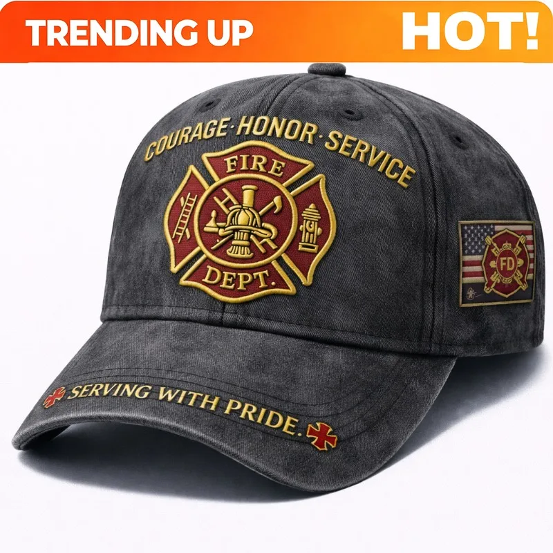 Striking Fire Dept. Themed Cap | Highly Collectible Bold Tribute Piece with Distinctive Emblem Design, Polyethylene and