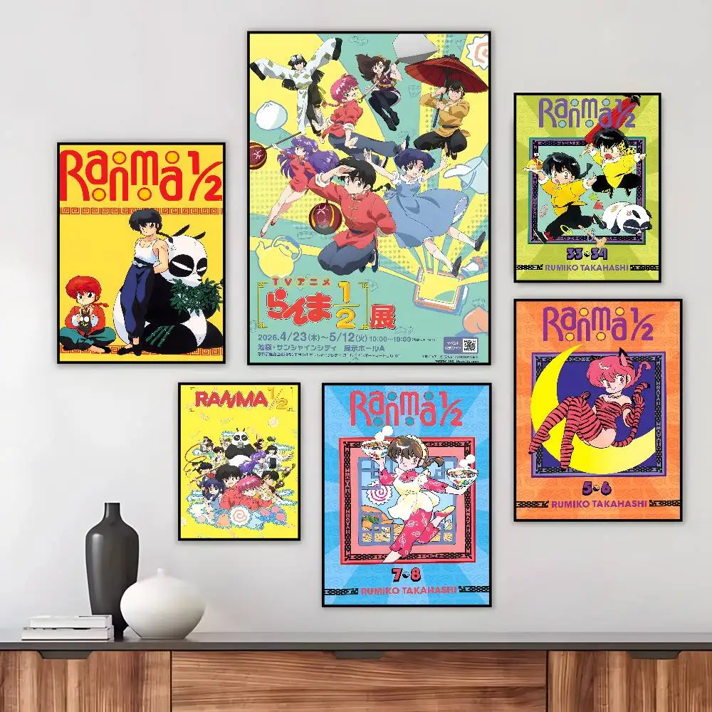 Anime Ranma 2 1 Vintage Poster Art Canvas HD Aesthetic Printing Paper Wall Art for Living Room Bar Fashion Home Decor