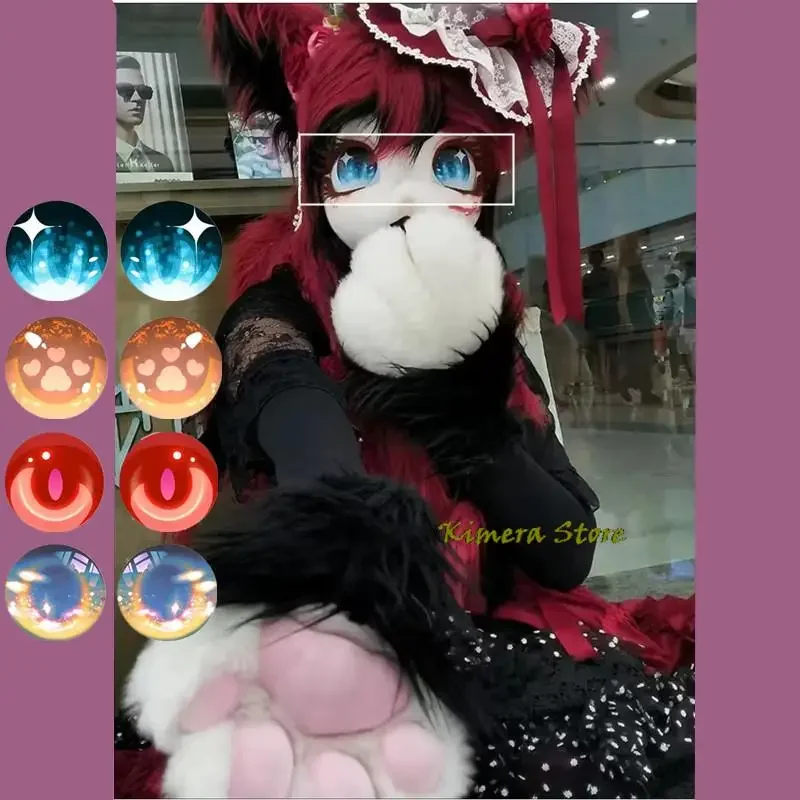 Furry Fandom Fursuit Eyeball Cosplay Costume Furry Suit Kigurumi Headsets Accessories Animal Dust Net Printing Eye Pupil Cartoon