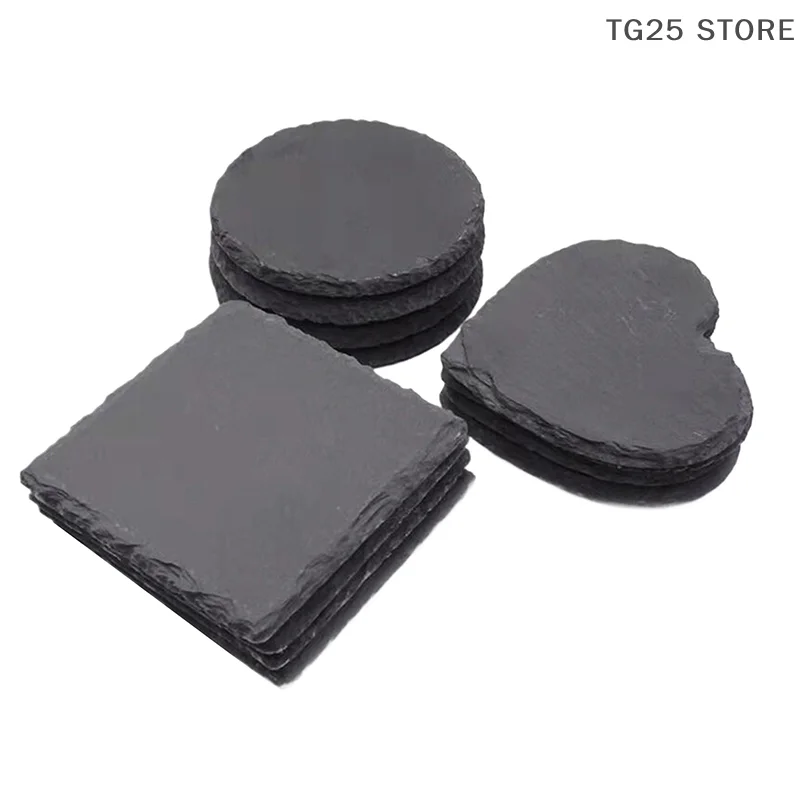 Tischuntersetzer im japanischen Stil, wiederverwendbarer Getränkeuntersetzer aus Schieferstein, dekorativer Küchen-Teetassen-Becher, hitzebeständiger Steinuntersetzer