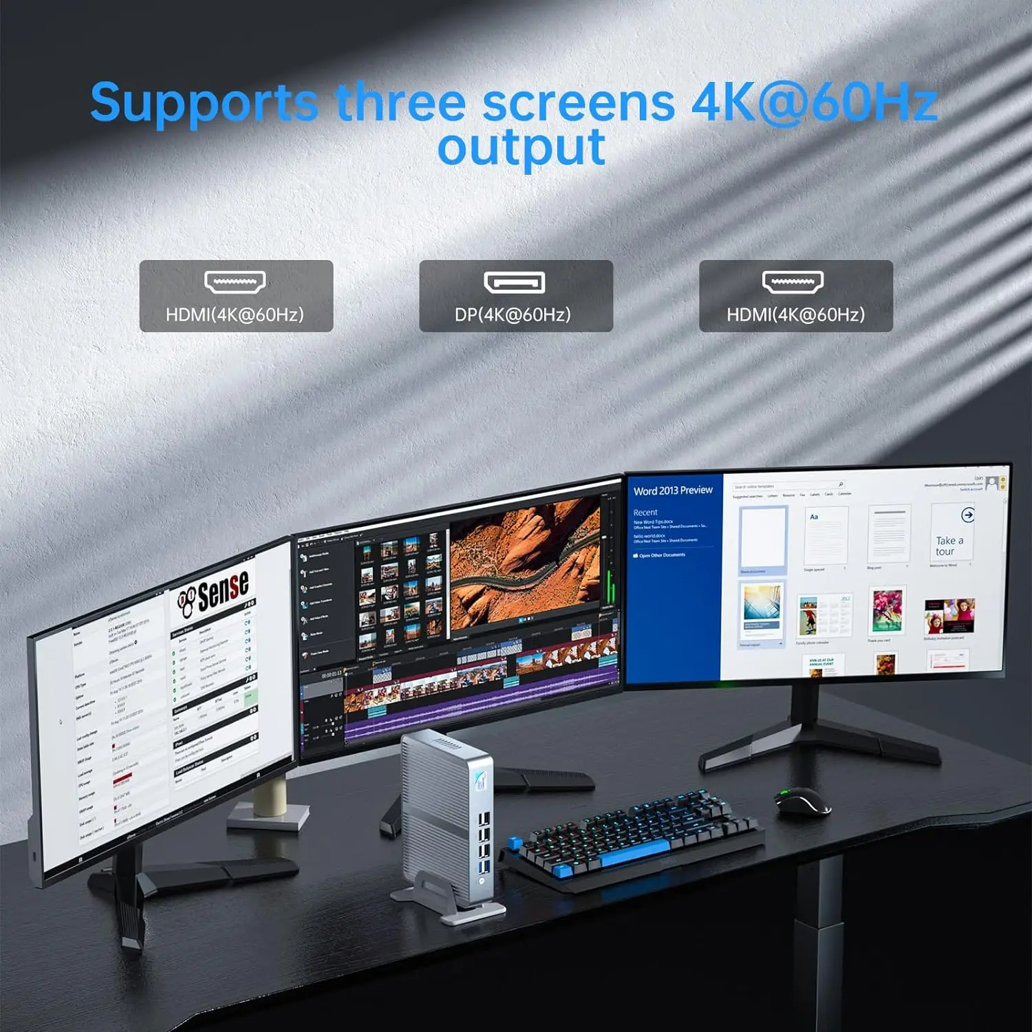 Topton M4 بدون مروحة كمبيوتر صغير Intel N100 N95 Dual LAN 3xStorage 3x4K UHD جدار الحماية NAS مكتب الكمبيوتر الصناعي ويندوز 11 pfSense